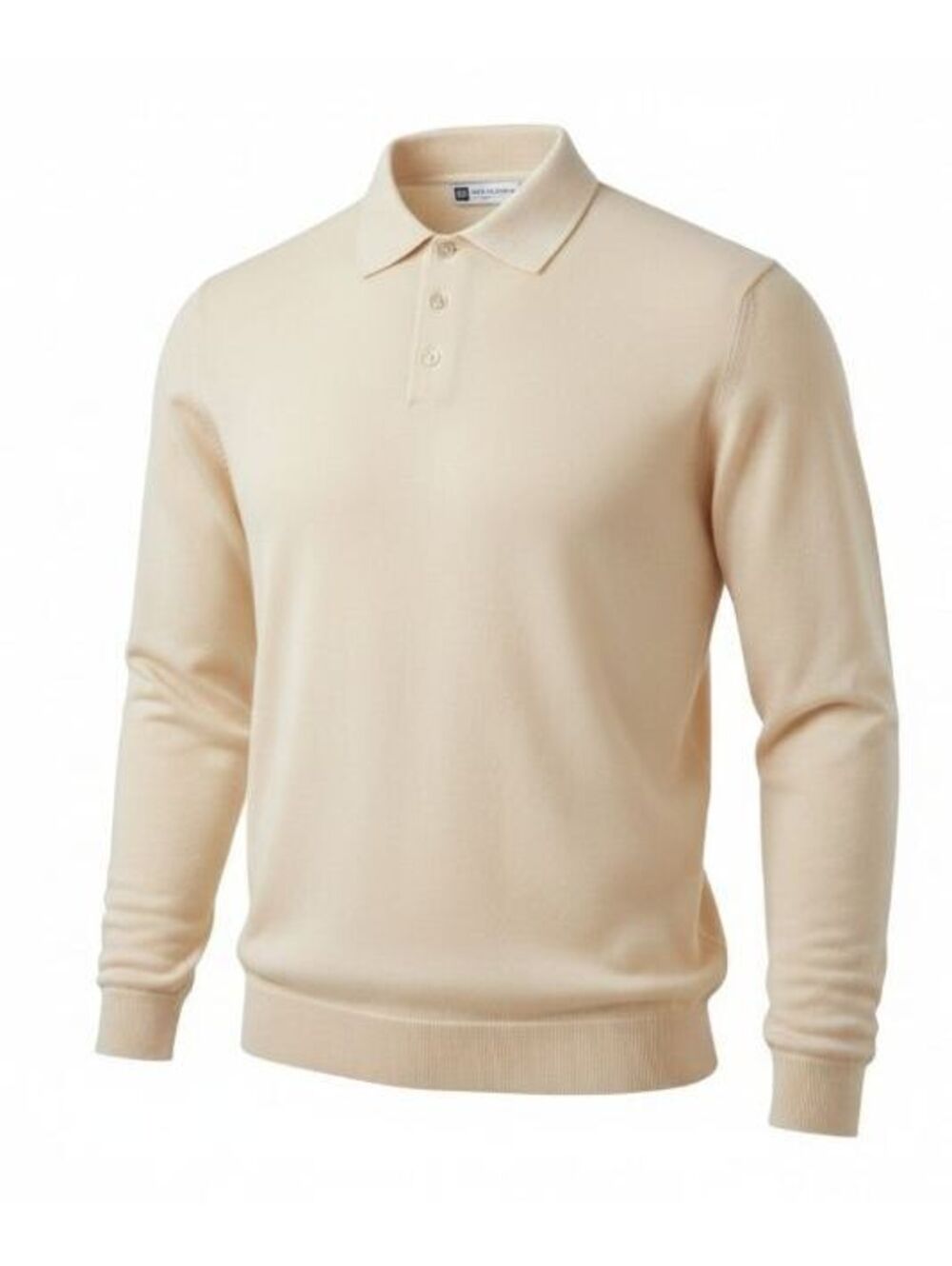 Vintage Bachrach Italy Merino Wool Knit Polo Shirt Sweater Men XL Cream Collared